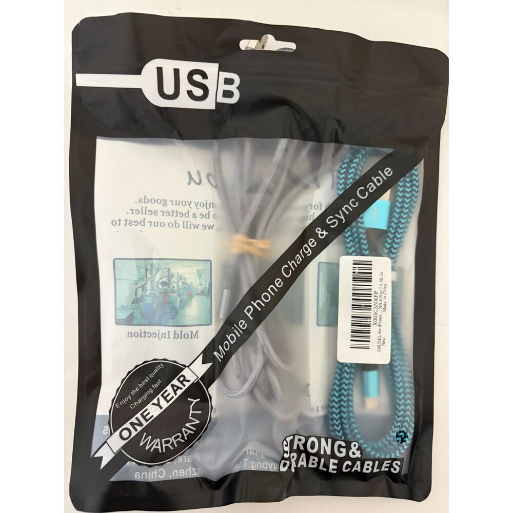 2 pk USB mobile phone charge and sync cable